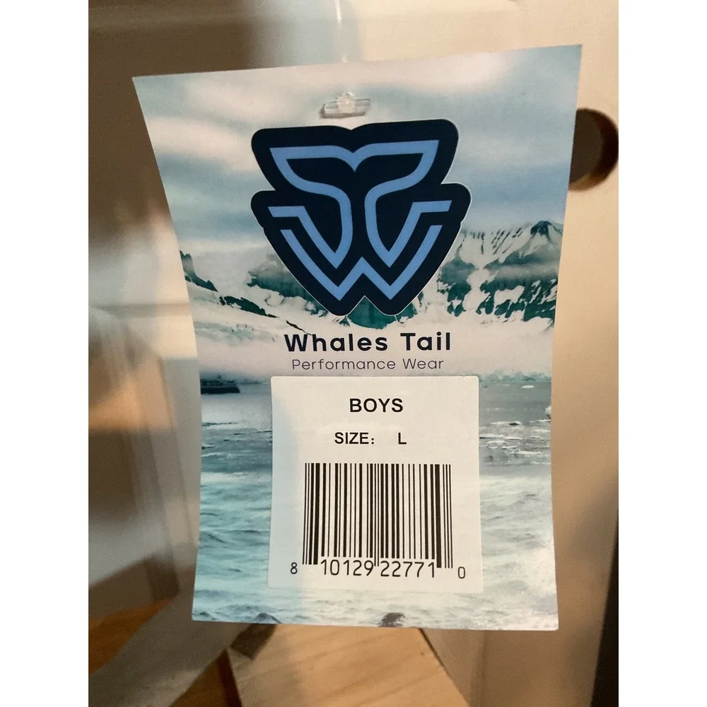 Whales Tail Boys‎ Jacket L Black Grey Fleece Lined Water Wind Resistant NWT